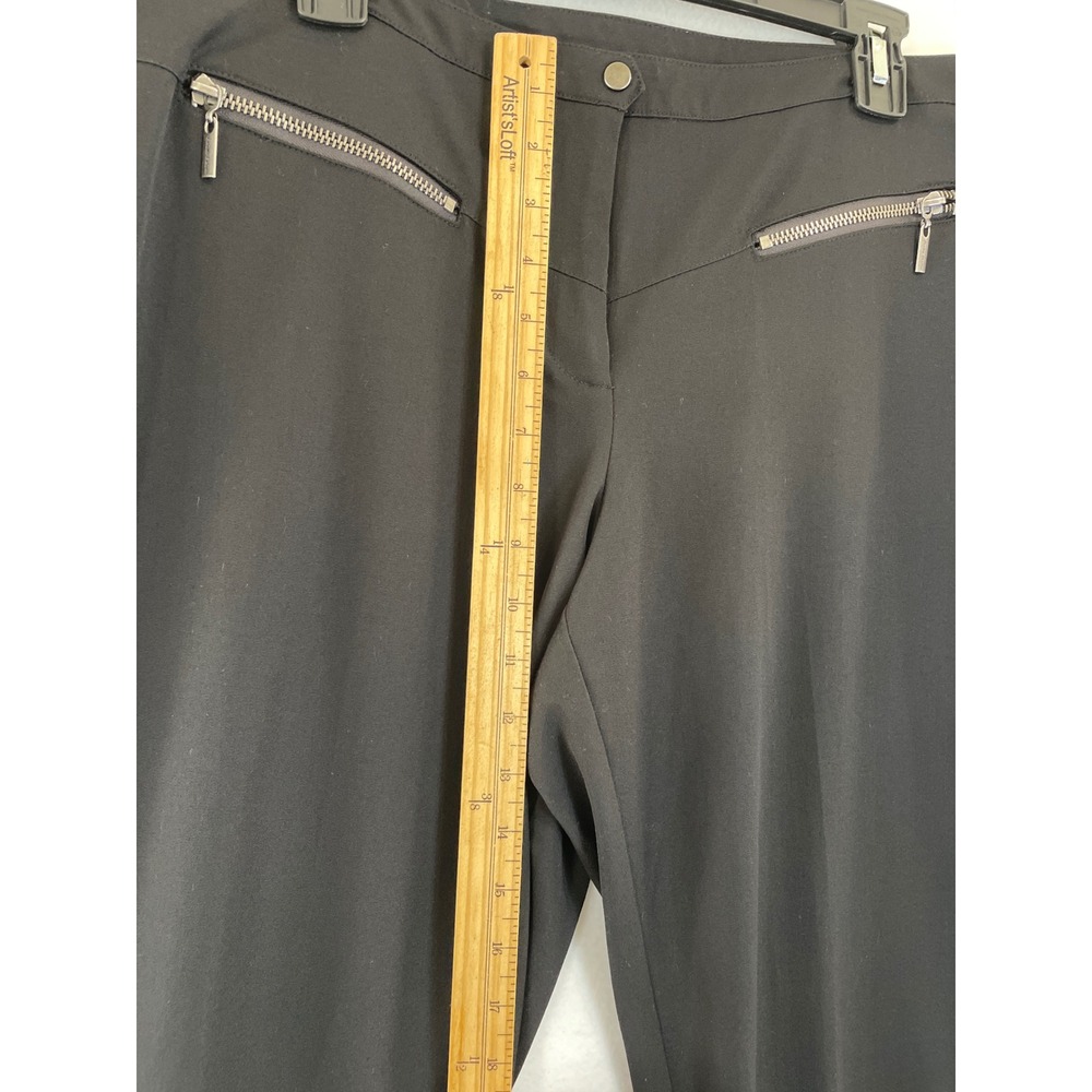 Bisou Bisou Black Women Pants Zippers Ankle Accents Career Casual Size 14 Black - Picture 6 of 10